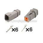 Deutsch DTM 2/3/4/6/8/12Pin Connector Waterproof 1mm Male Female Connectors Wiring Harness Cable Plug DTM06 DTM04 20-24AWG