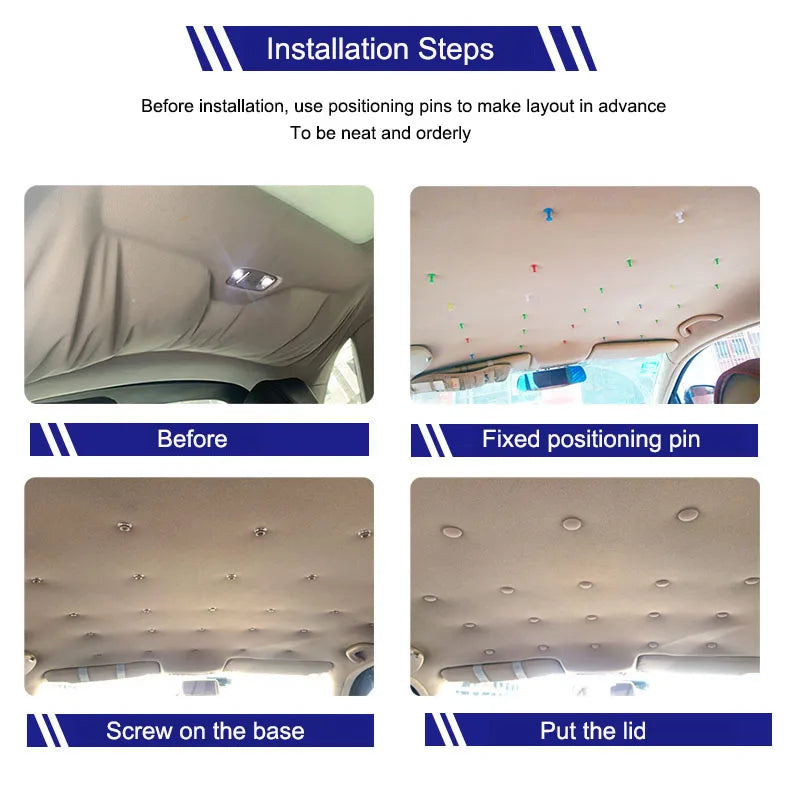 10/20Pcs Car Interior Roof Buckles Headliner Ceiling Cloth Fixing Screw Care Fabric Buckle Rivets Retainer Cap Repair Automotive