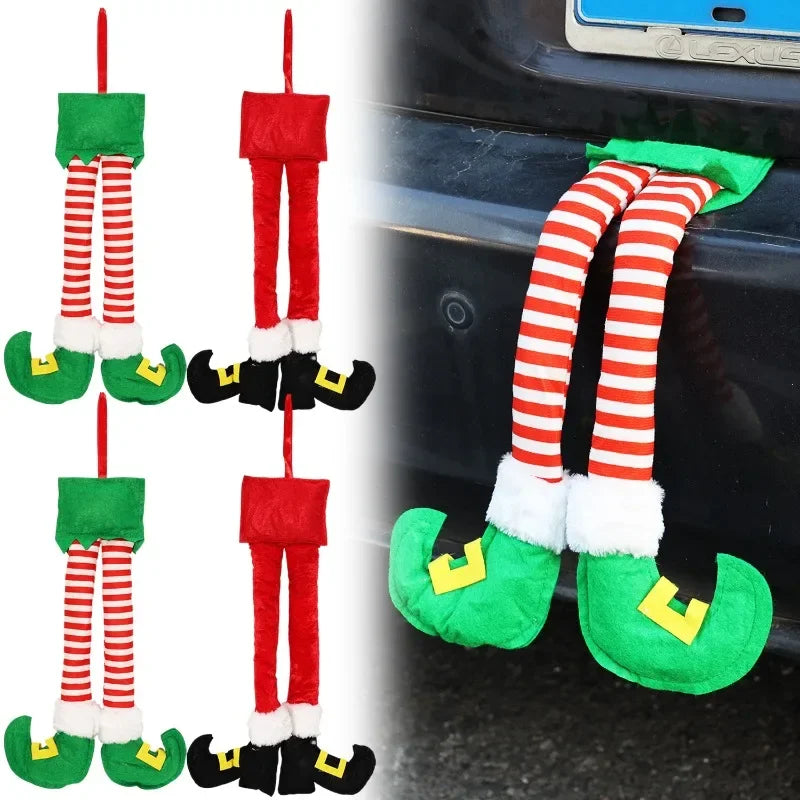 1PC New Year Car Christmas Elf Santa Legs Decoration Christmas Decor for Home Xmas Tree Pendants Ornaments Happy Gifts Amagi