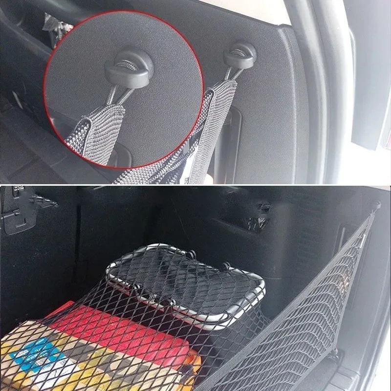 Car Mesh Pocket Hook Seat Mesh Buckle Car Interior Trunk Screw Fixing Hook Ring Universal Storage Mesh Pocket Mounting Clip