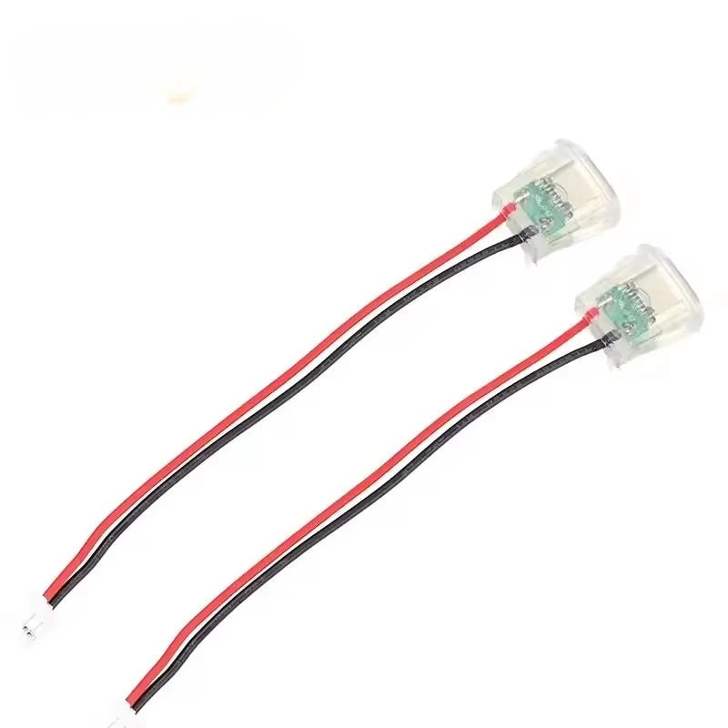 Snap in Panel Mount Type C Female Socket Waterproof C Jack 2 Pin Bare Wire Pigtail 5V 3A Power Charger Port for Car Truck DIY