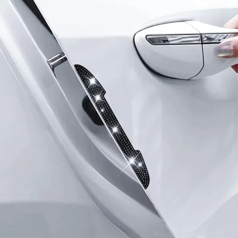 Bling Rhinestone Car Door Handle Scratch Protectors Suitable For All Cars Vehicles SUVs Side Mirrors Car Door Edge Guards Amagi