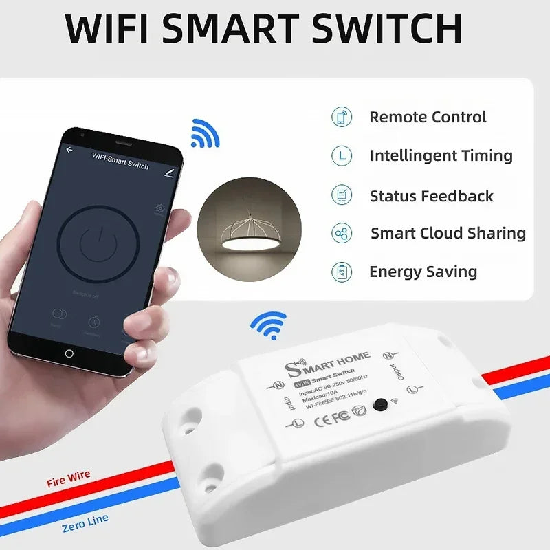 Tuya WiFi Smart Switch Module 1-5PCS - Alexa/Google Home Compatible LED Controller with Smart Life App for Remote Light Control