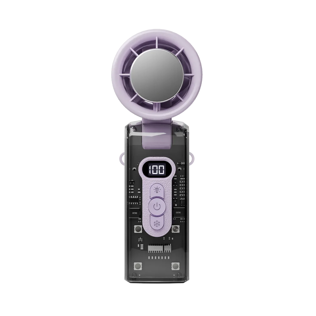 High Speed Folding Refrigeration Fan, Digital Display Mini Portable USB Charging Fan, High Wind Power Handheld Fan Amagi