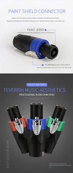 Professional NL4FC Speakon 4Pin Audio XLR Connector with Ohm Head and Solder-Free Amplifier Terminal for Superior Sound Quality