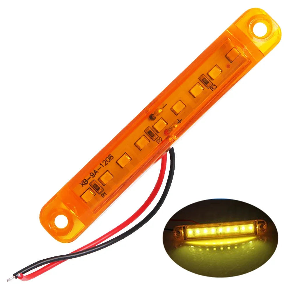 9 LED Waterproof Side Warning Light Multicolor Truck Trailer Bus Van Lorry Width Lamp Signal Marker Bulb Lamp 12V 24V Accessorie