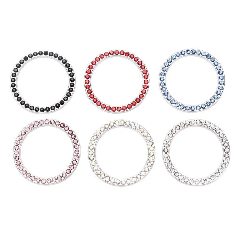 Universal Car Start Switch Button Decorative Diamond Rhinestone Ring Auto SUV Car Decorative Interior Accessories Amagi