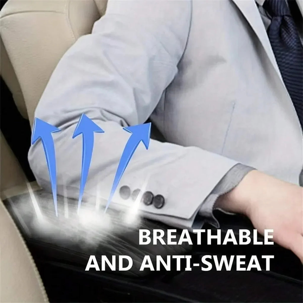 Car Soft Armrest Mat Wave Embroider PU Leather Center Console Arm Rest Protection Cushion Auto Armrests Storage Box Cover Pad