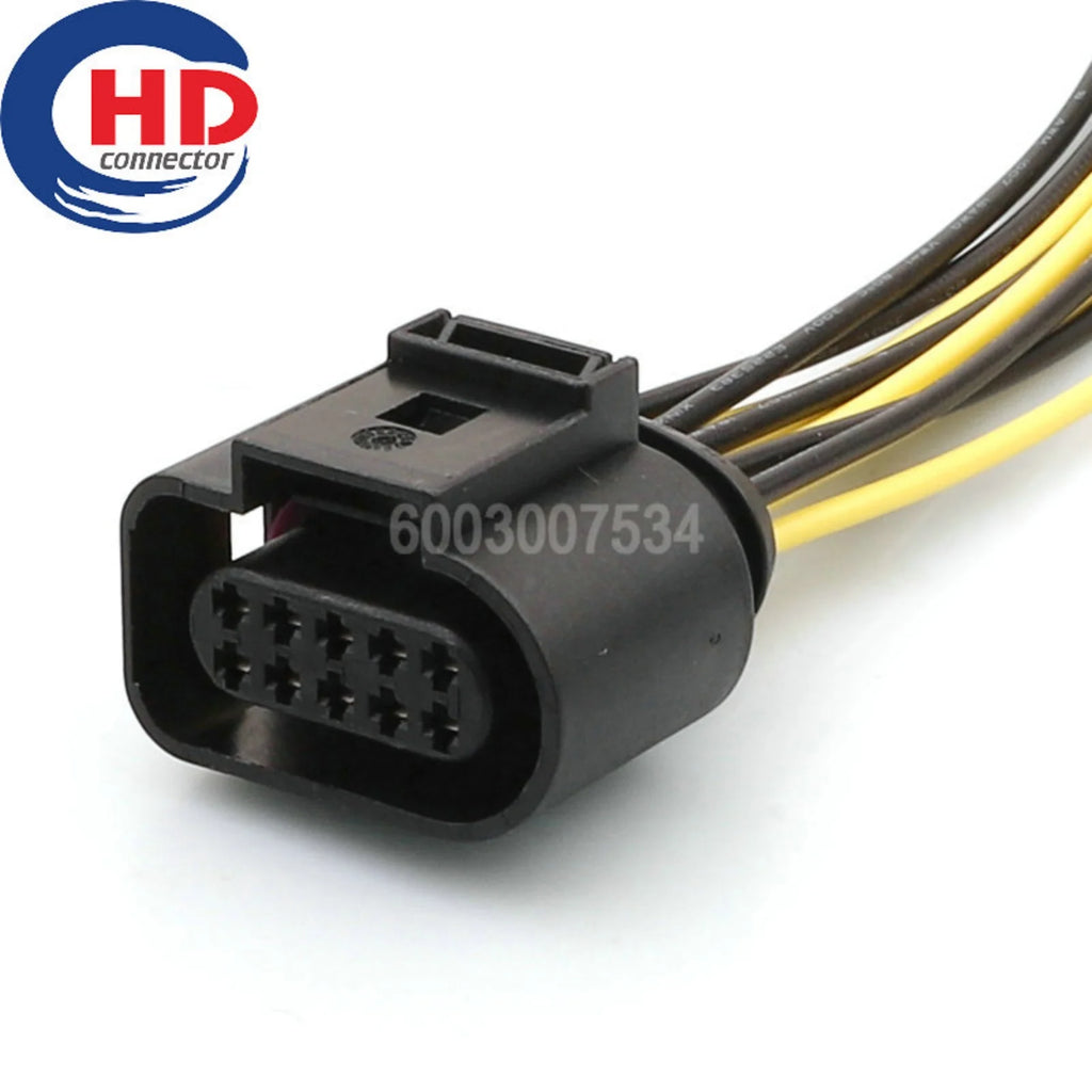 10 Pin 6X0973815 1J0973715 1.5mm Automotive Headlight Male Female Connector Car Door Lock Socket For VW Audi