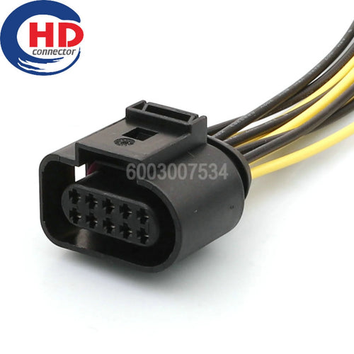 10 Pin 6X0973815 1J0973715 1.5mm Automotive Headlight Male Female Connector Car Door Lock Socket For VW Audi