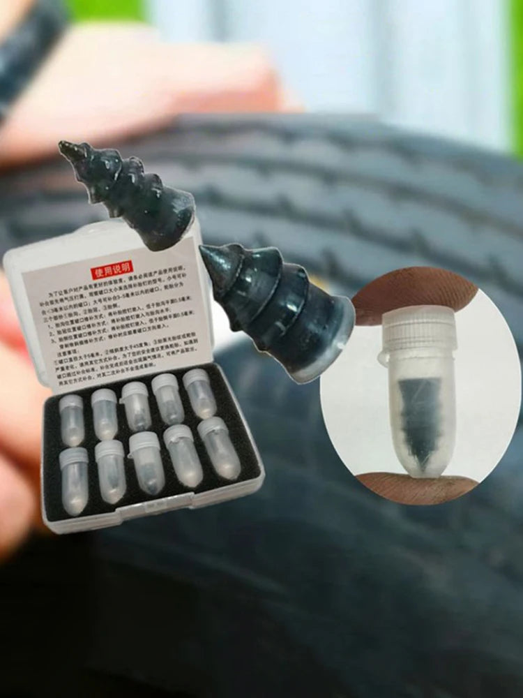 10pcs Universal Tire Repair Nail Self-Tapping Screw Plastic Nail Soft Rubber Screw Suitable For Motorcycle Tire Puncture Repair