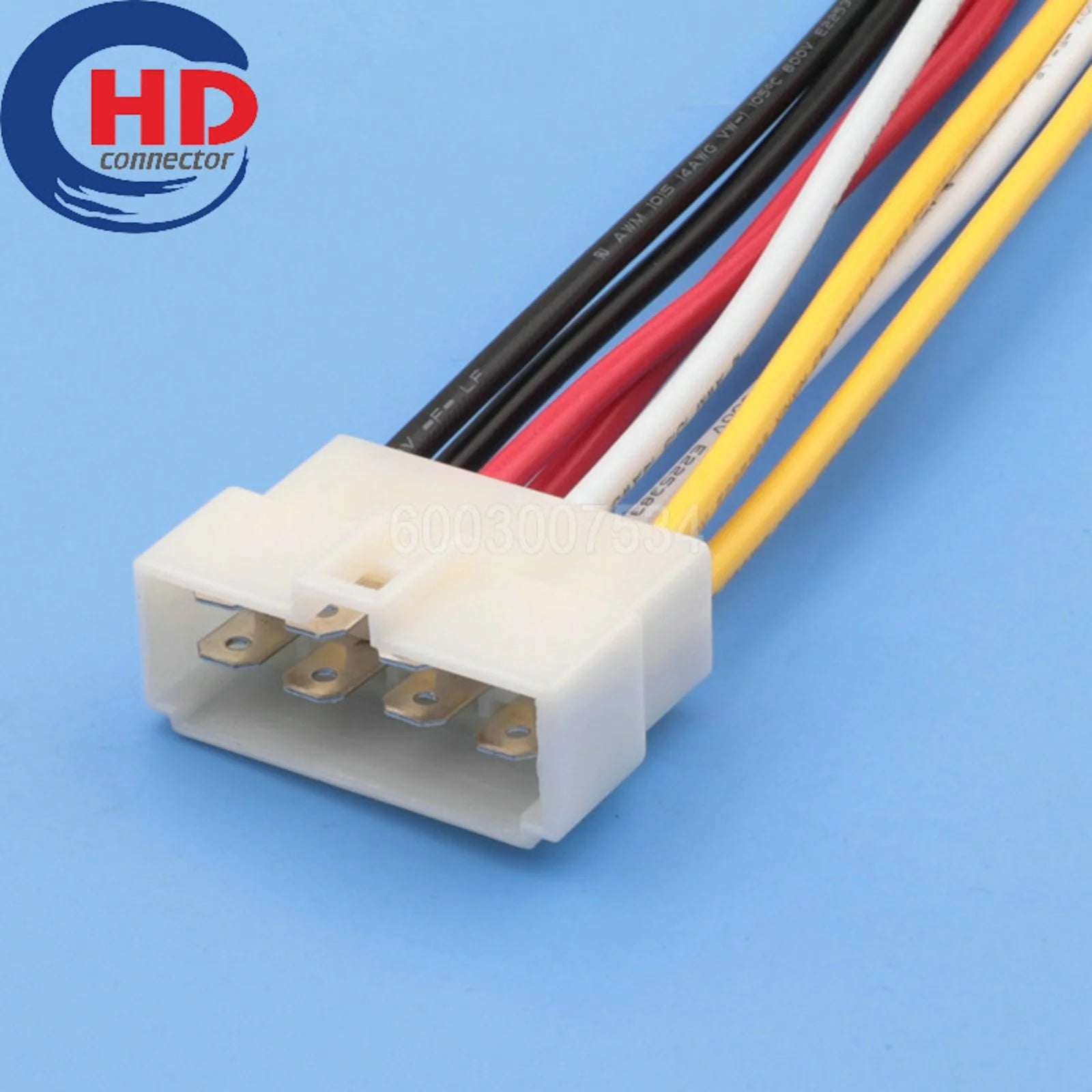 8 Pin Connector Unsealed 6.3mm Series Male Connector Cable Plug Motorcycle Electrical Harnesses