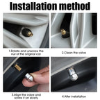 Car Tire Valve Caps Silver Round Head Chrome Plating Dust Proof Covers Cars Motorcycles Bike Tyre Styling Valve Cap Accessories