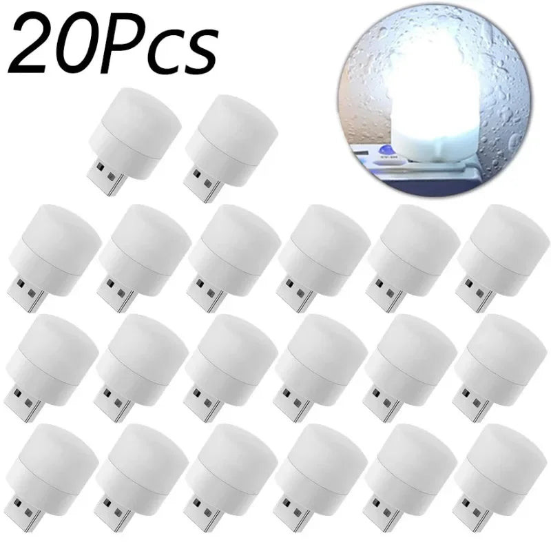 USB Night Light Portable LED Plug Lamp 1- 20pcs Warm White Eye Protection Reading LIght Lamp 5V 1W USB Plug Night Lights