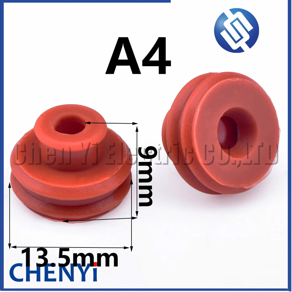 100 Pcs 0.6/1/1.5/1.8/3.5/6.3/9.5mm car wire connector waterproof ring circle rubber seal hollow plug silicone sheath cap