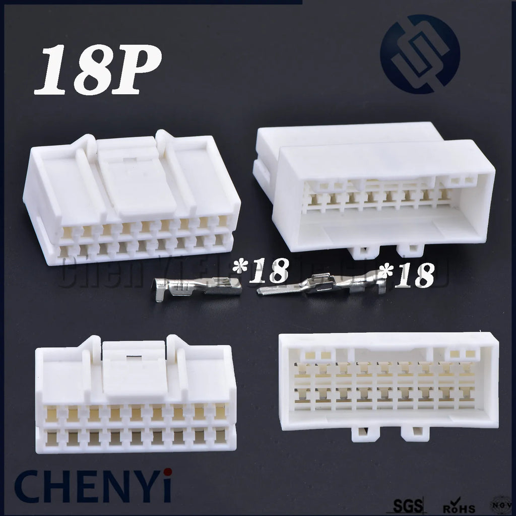 1 set 18 Pin headlight wiper combination switch light plug Window lifter fuse box plug 936213-1 936204-1
