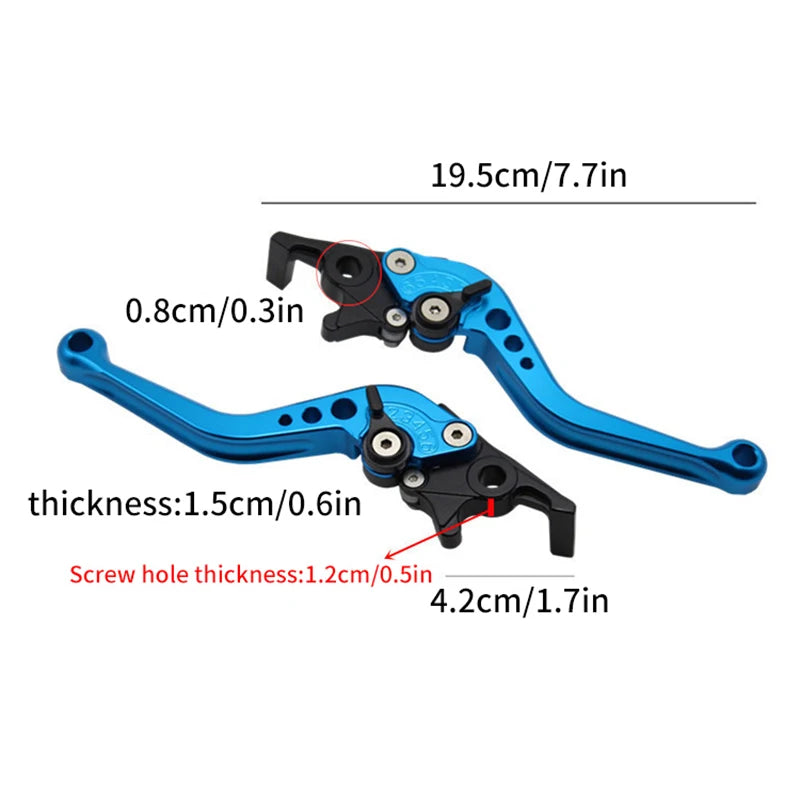 1Pair Motorcycle Brake Handle Motorbike Modification CNC Clutch Drum Brake Lever Handle Adjustable Modification Handlebar Set
