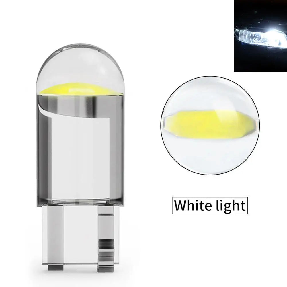 10/5pcs W5W Led T10 Car Light COB Glass 6000K White Auto Automobiles License Plate Lamp Dome Read DRL Bulb Style 12V Universal