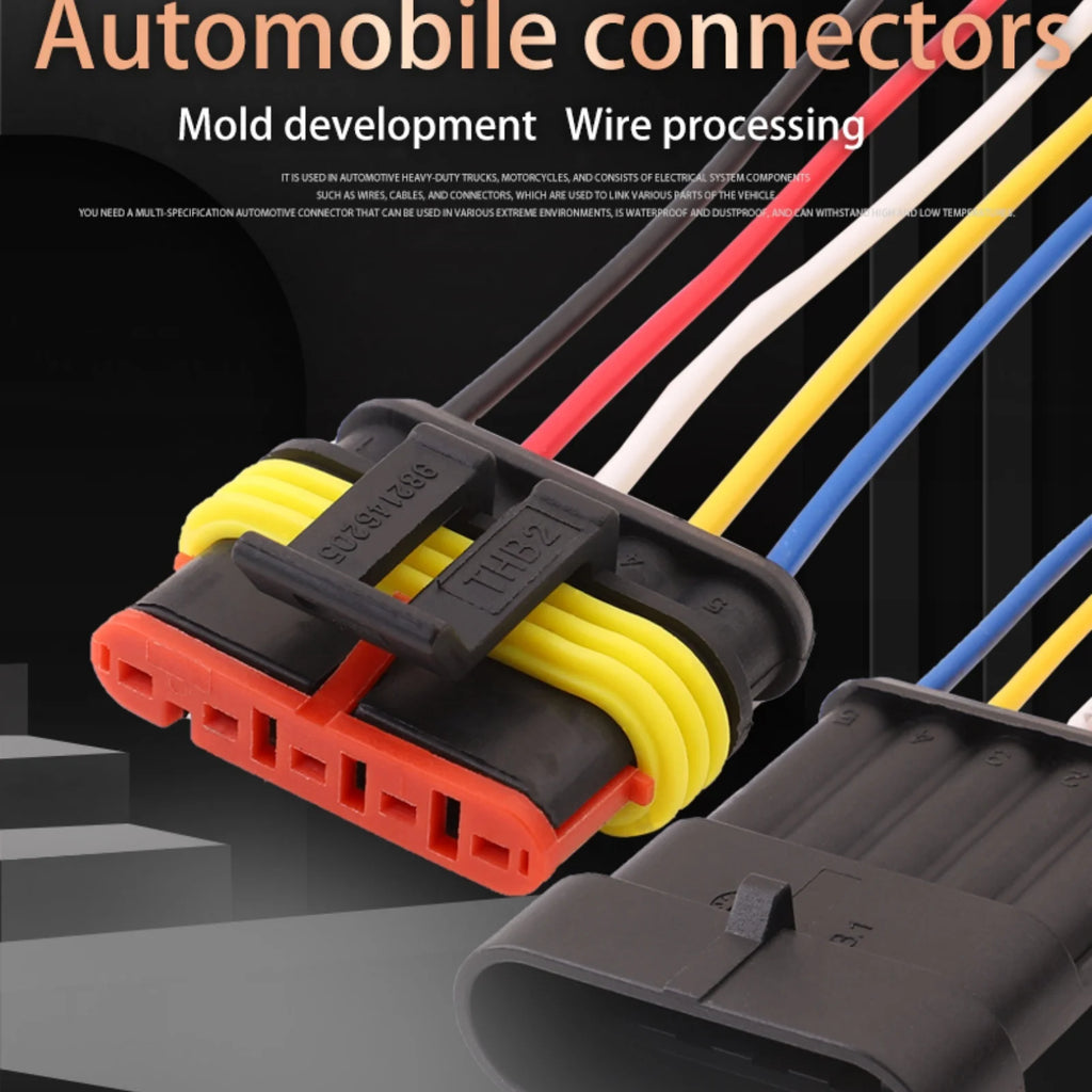AMP 5-PIN Waterproof 1.8mm Male Female Connectors Plug Wire 18 AWG Harness For Car Motorcycle 282107-1 282089-1