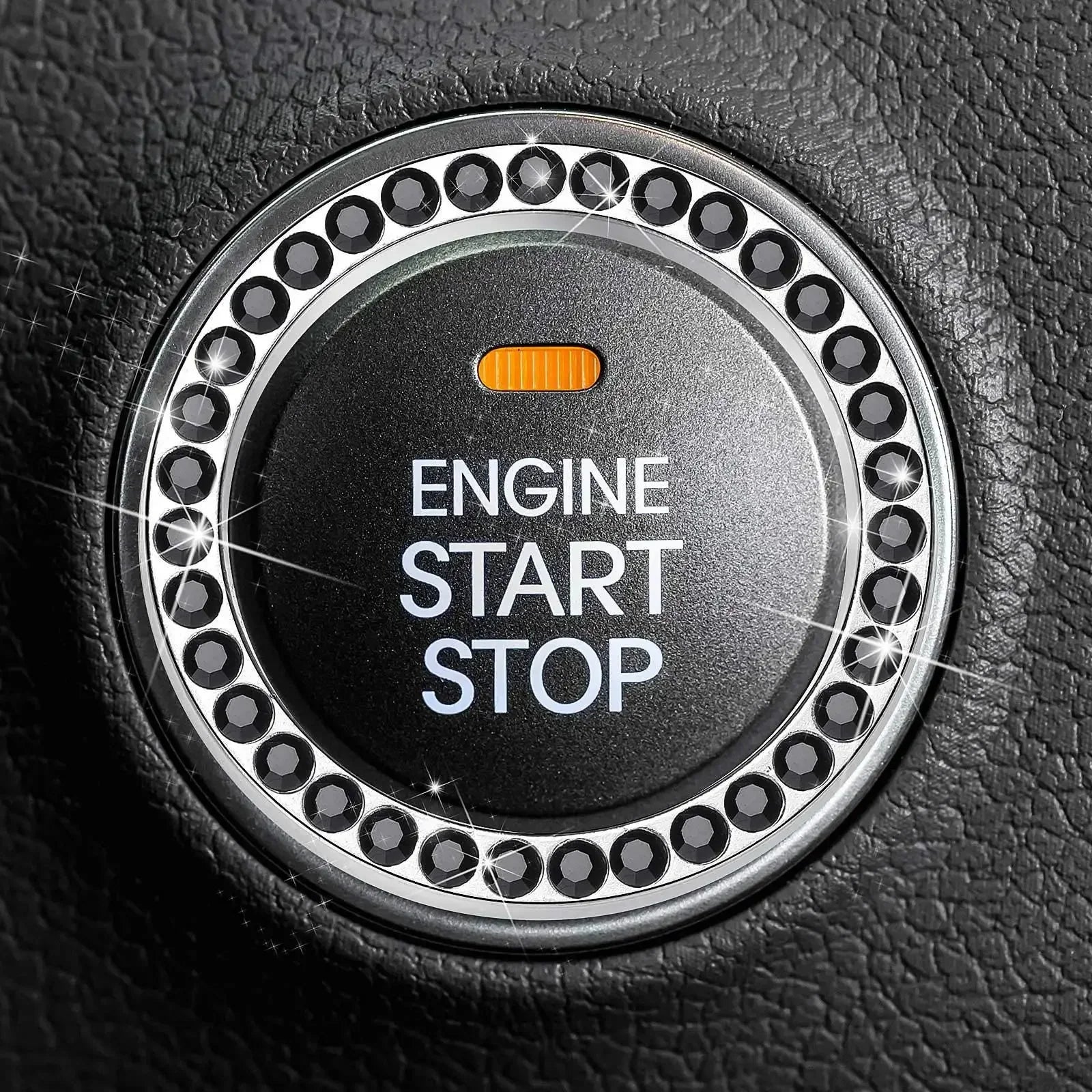 Universal Car Start Switch Button Decorative Diamond Rhinestone Ring Auto SUV Car Decorative Interior Accessories Amagi