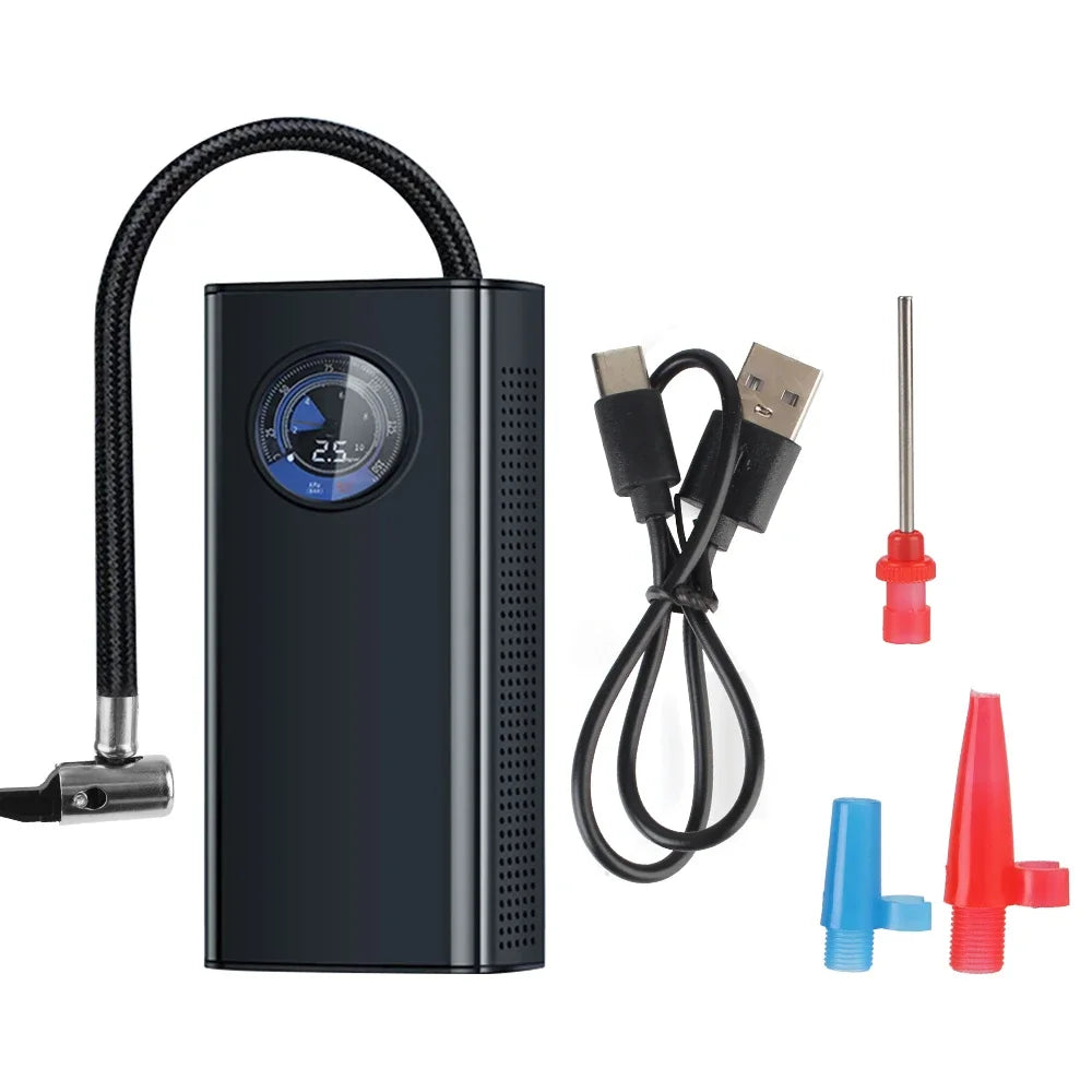 Inflator Portable Air Compressor 3000mAh Air Pump for Car Tires Electric Bike Tire Motorcycle Auto Ball Bicycle 5V USB Charge