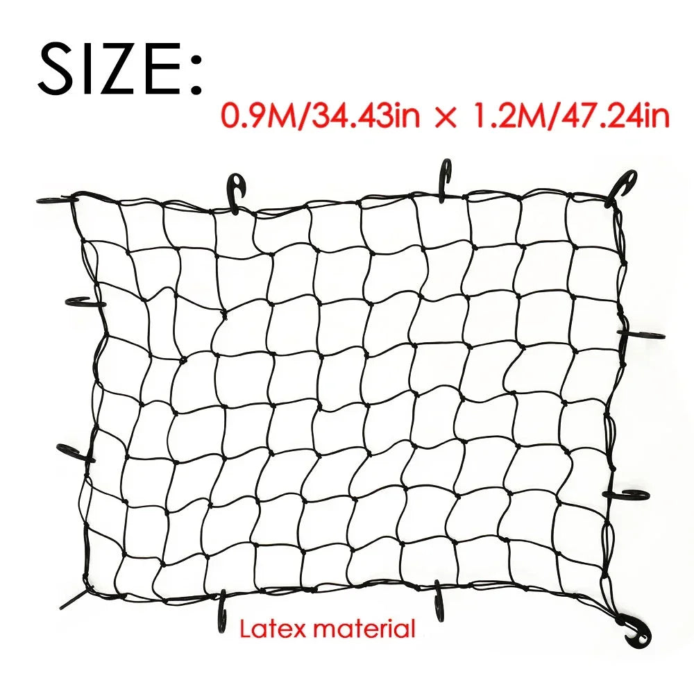 Car Heavy Duty Rubber Cargo Net Universal Fit for Truck Bed SUV Trailer Boat RV - Elastic Bungee with Superior Durability amagi