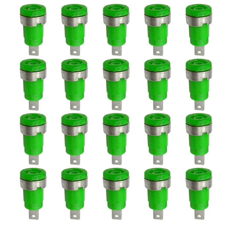 20PCS 4mm Banana Socket 32A Panel Mount Female Connectors, Insulated Safety Binding Post Jacks, 5 Colors for DIY Projects