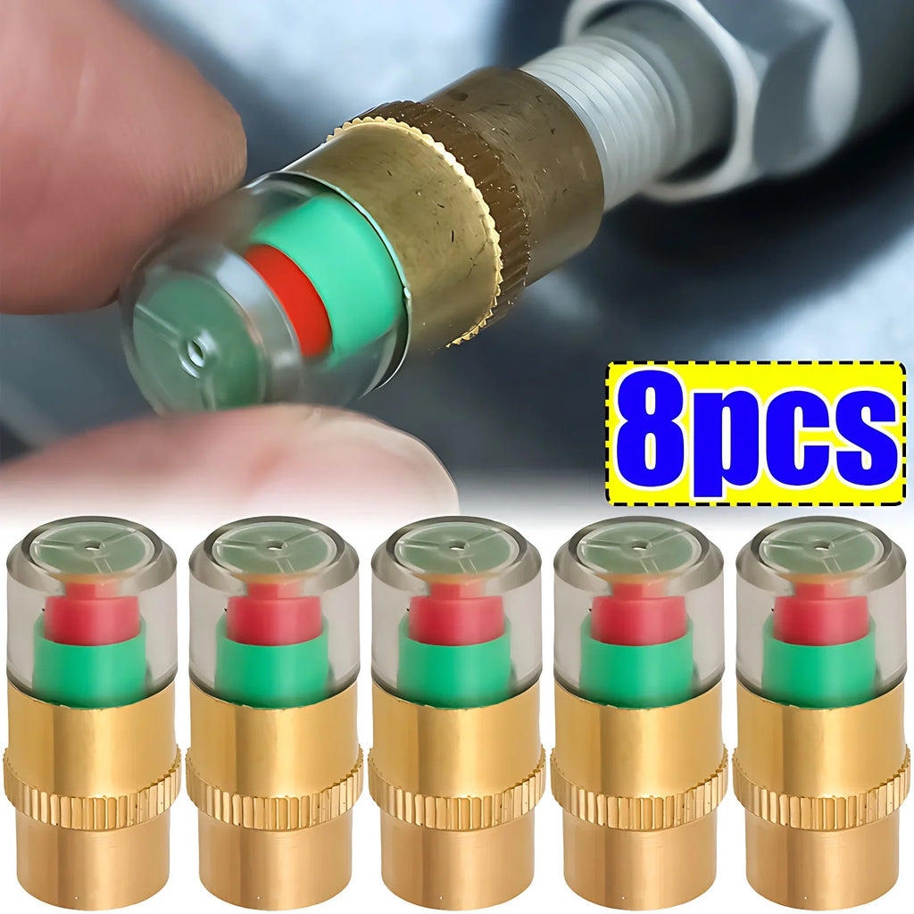 1-8pcs Motorcycle Car Tire Pressure Monitor Valve Cap Sensor Indicator Auto Tire Pressure Inspection Tools Tire Valve Detection