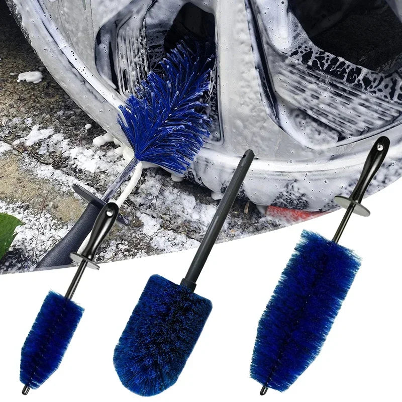 Car Wheel Multifunction Cleaning Brush Long Soft Handle Rim Hub Microfiber Brush Tire Detail Brush Auto Motorcycle Washing Amagi