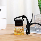 Car Air Freshener Empty Bottle Essential Oil Perfume Bottle with Black Caps Car Air Freshener Hanging Glass Bottles Amagi