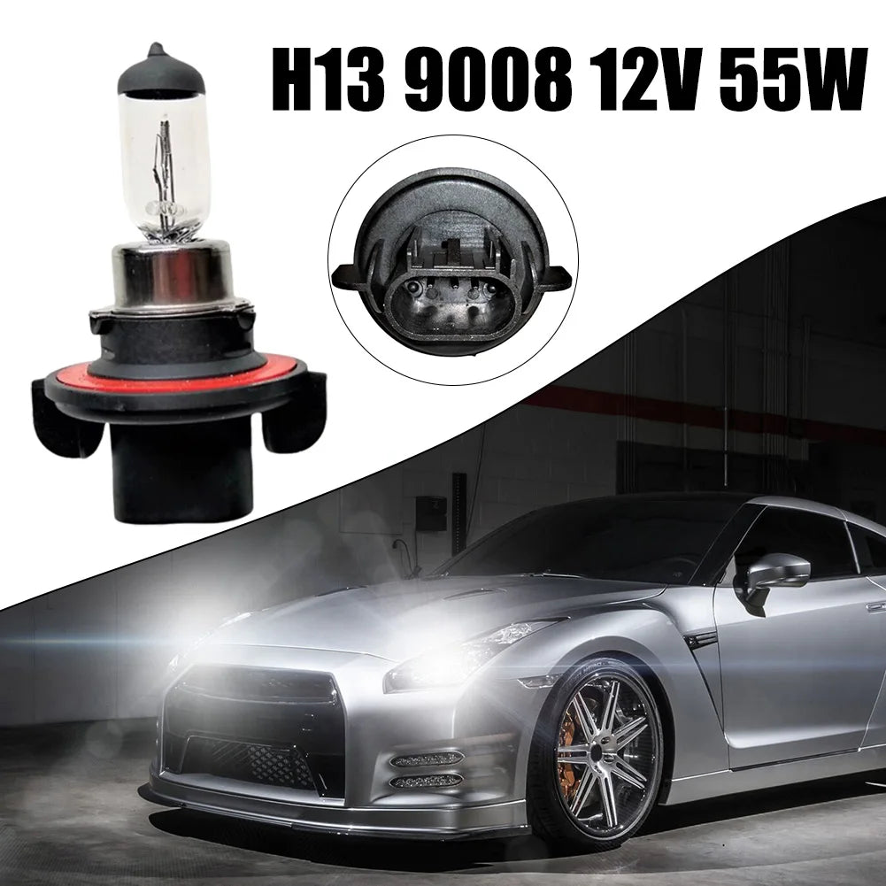 H13 9008 12V 55W Quartz Halogen Bulb White Halogen Bulb Car Headlight Bulb Quartz Material Car Accessories