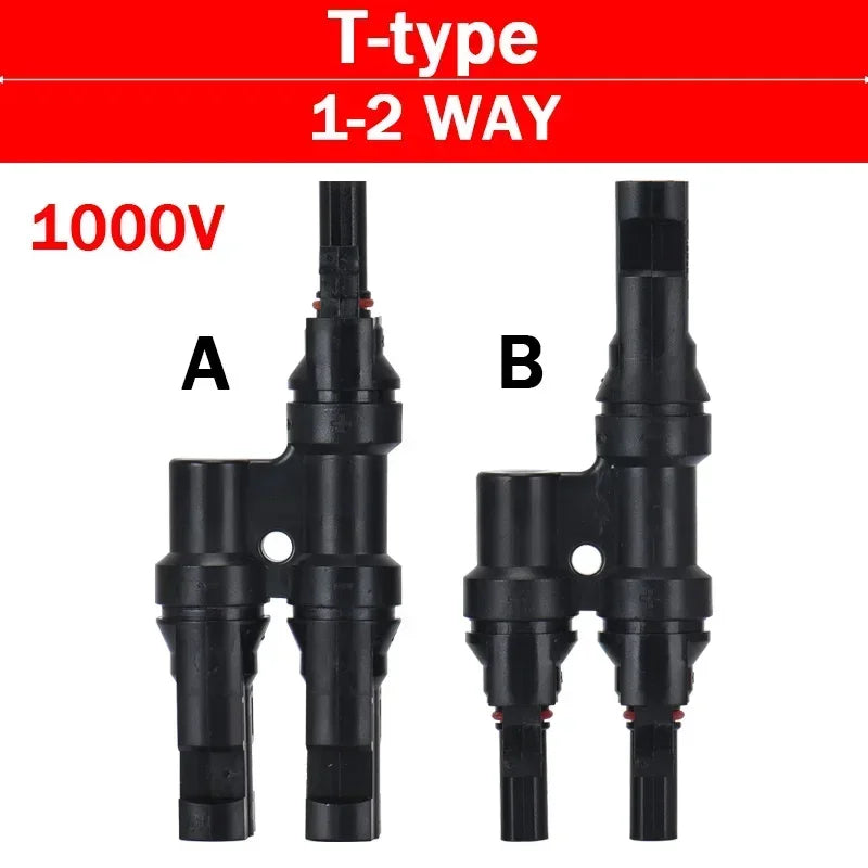 1/5 Sets Photovoltaic Solar PV Connector IP67 Y/T Type 30A 1000V 3-7 Way Branch Kit for PV/MC Cable 2.5/4/6mm² Battery Module
