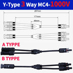1/5/20/100 Sets DC PV Y Branch Photovoltaic Solar Connector 1000V 30A Male Female 3-Way 4-Way 5-Way Plug 1 To 2/3/4 Adapter