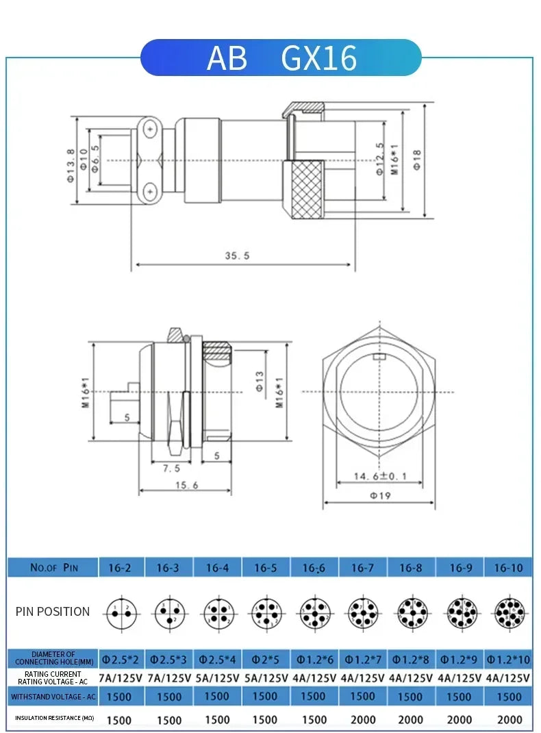 GX12 GX16 GX20 Waterproof Aviation Connector 2 3 4 5 6 7 8 9 10 12 15Pin M/F, 5/10/20 Sets for Industrial Machinery Panel Wiring