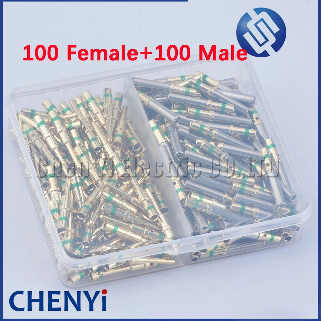 50/100 Pcs Female male Pin 0460-215-1631 0462-209-1631 Gold Plated Stainless Steel Crimp Solid Terminals For Deutsch DT Series