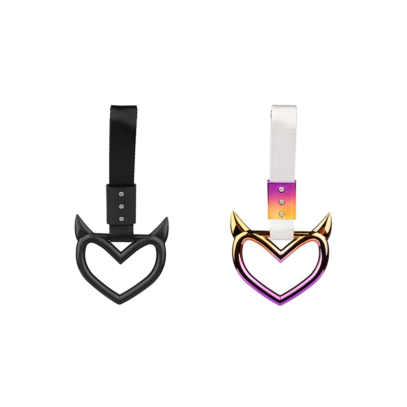 Colorful Car Tow Strap Tsurikawa Ring Heart JDM Train Bus Handle Hand Strap Styling Drift Charm Strap Auto Accessories