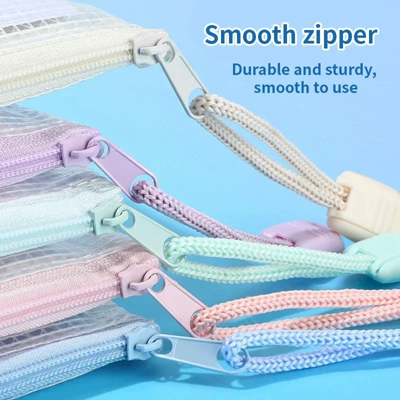 5/10/20pcs Mesh Zipper Bag Jigsaw Bag Zipper Bag for Organizing Classroom Organization Plastic Zipper Bag A4 Size Board Gam Amag