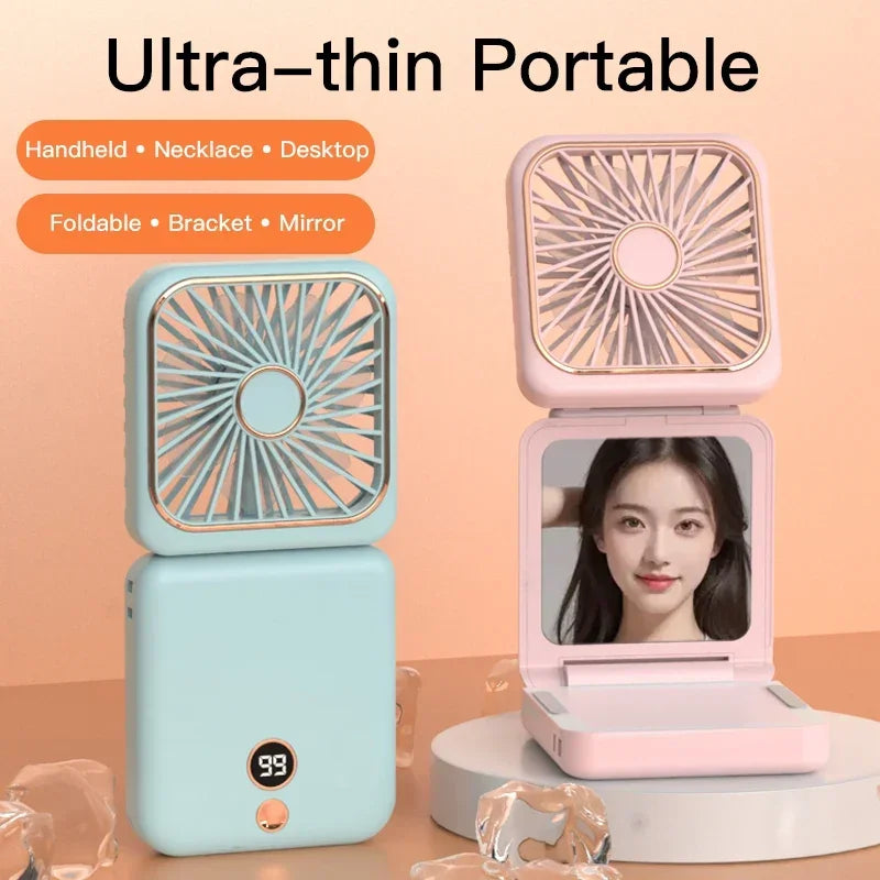 Foldable Neck Hanging Fan Adjustable Refrigeration Handheld USB Rechargeable Multifunctional Air Cooler For Outdoor Sports Amagi