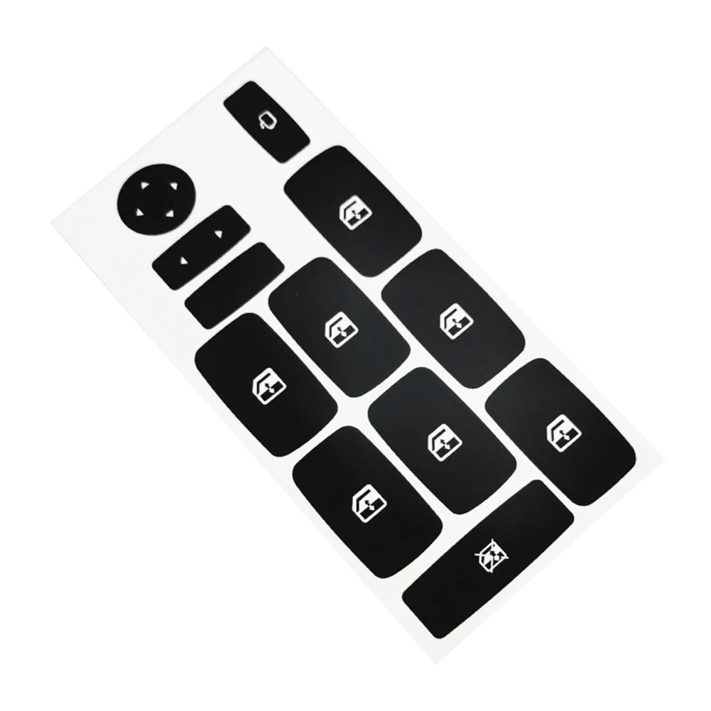 1pc For Fiat Croma Windows Button Stickers Decals Repair Worn Button Knob Switch Window Control Panel Black Car Stickers