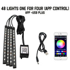 Car RGB LED Strip Light Automotive Interior Foot 36/48 LED APP/Remote/Voice Control Atmosphere Decorative Lamp Ambient Amagi