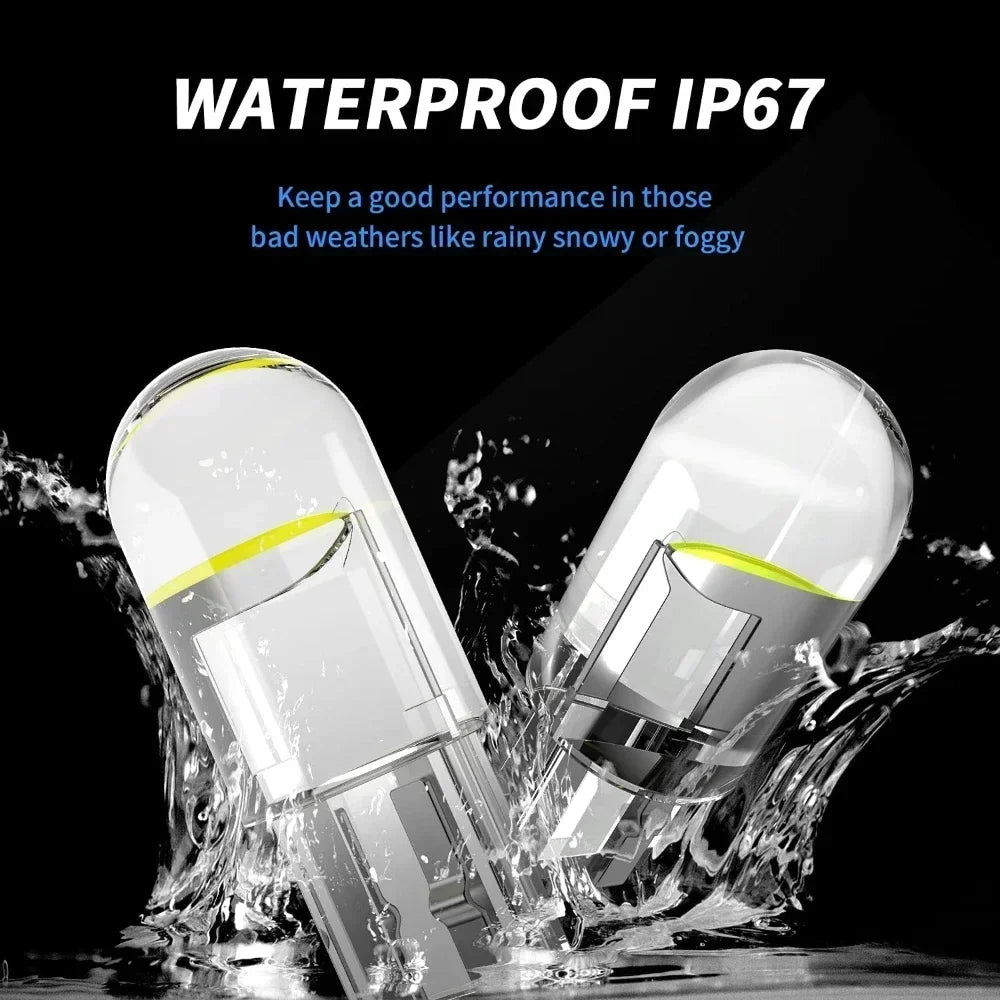 10-Pack T10 LED Bulbs 7 Vibrant Colors White Green Ice Blue Yellow Red Blue Pink Easy Installation 12V Hardwired Room Lighting
