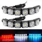 2Pcs Universal Car Led DRL Daytime Running Light Flexible 6SMD White Ice Blue Waterproof Driving Fog Bulb Styling DC 12V Tools