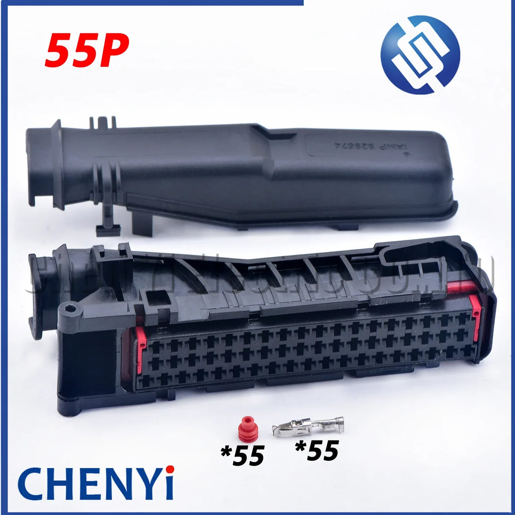 55 Pin  Automotive Harness Connector Plug Black Sheath Shell Socket 828907-1 With Pins cover 929672-1 929674-1 929672