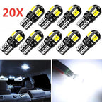 10/20PCS W5W T10 LED Bulbs Canbus 5730 8SMD 12V 6000K 194 168 LED Car Map Dome Lights Parking Light Auto Signal Lamp Amagi