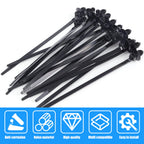 100/10pcs Nylon Self Locking Zip Tie Car Engine Bay Wiring Loom Retainer Clip Screw Mount Fastener Universal Car Wire Management
