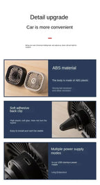 Mini Car Air Outlet Cooling Fan Adjustment Powerful USB Light Creative Low Noise Multi-function Mini Interior Fan Cooler Amagi
