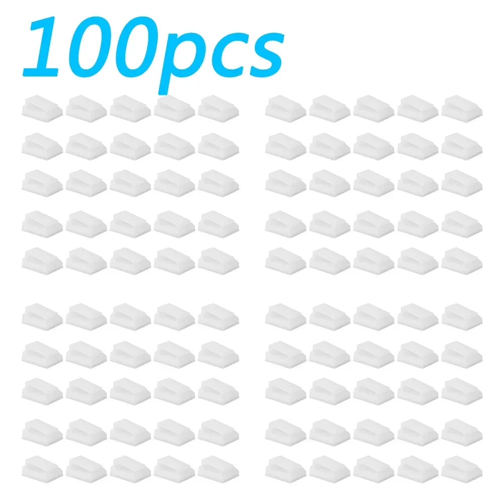 1-100Pcs Cable Clips Organizer Car Dashboard Self-Adhesive Drop Wire Holder Cord Manager Car Fixed Clamp Wire Clip Accessories
