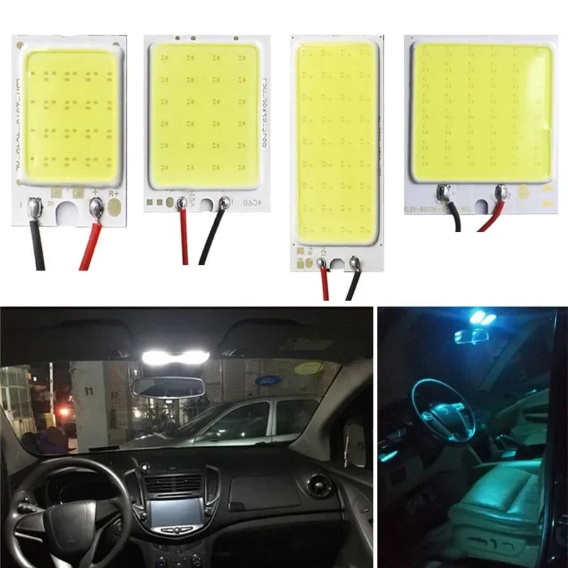 White Blue T10 Cob 16/24/36/48 SMD Car Led Vehicle Panel Lamps Auto Interior Reading Lamp Bulb Light Dome Festoon BA9S DC 12V Am
