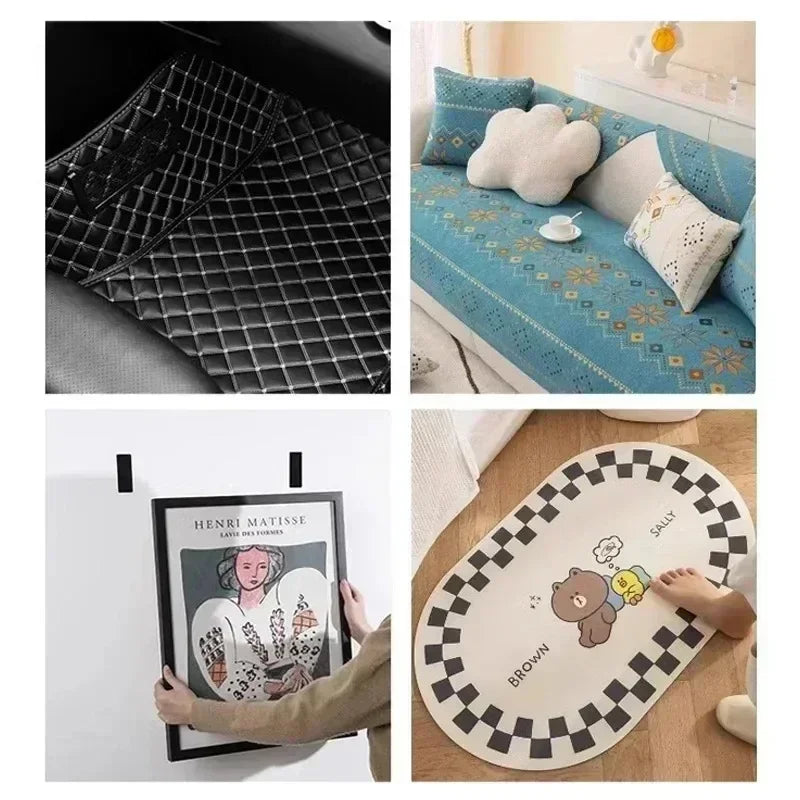 100/2pcs Carpet Fixing Stickers Double High Adhesive Car Fixed Patches Non-slip Mat Home Floor Foot Mats Non-slip Grip Tapes Ama