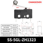 10/50/100Pcs Micro Limit Switch SPDT Snap Action, 5A 250V Mini Switch for Home Appliance, Control Circuit, DIY Projects